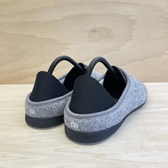 Mahabis Classic Mens Wool Slip On Slippers Gray Size M 9.5 